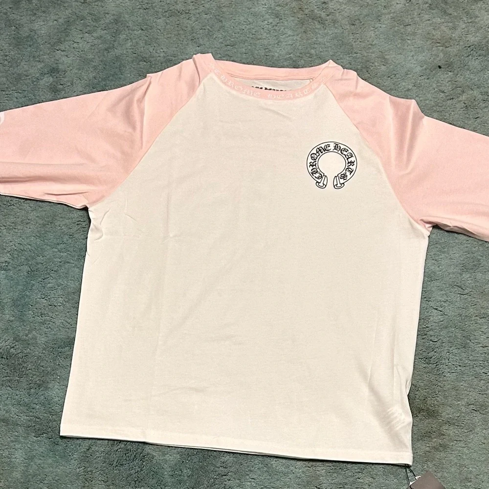 Chrome heart pink and white long sleeve